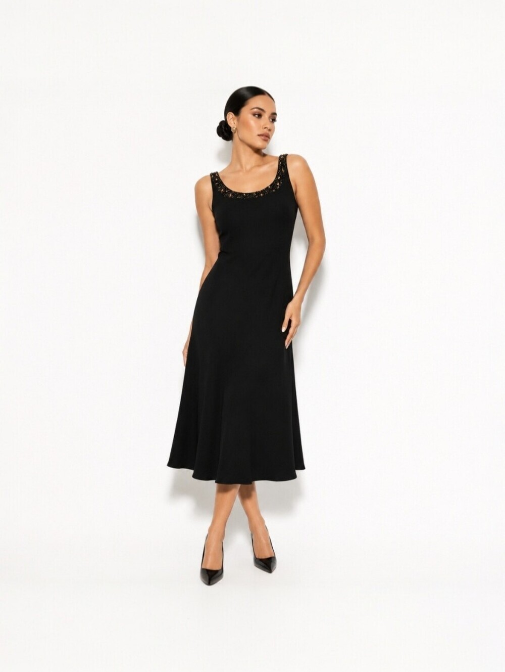 Jones New York Vintage Beaded Dress 8 Little Black Dress Evening